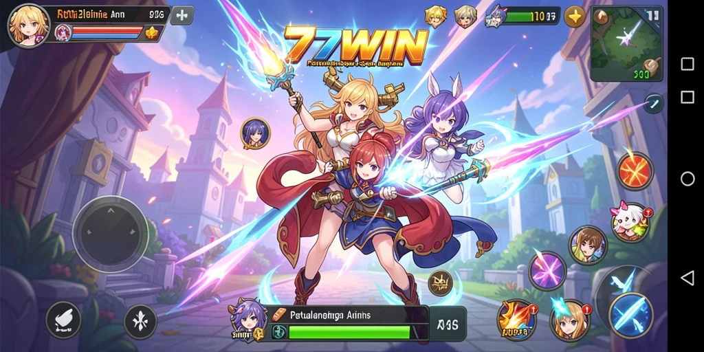Menampilkan aksi seru dalam gameplay Anime 77WIN.