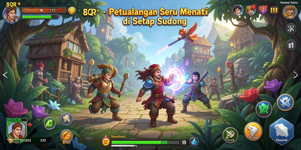 Tampilan gameplay 8QR yang mendalam dan penuh petualangan.