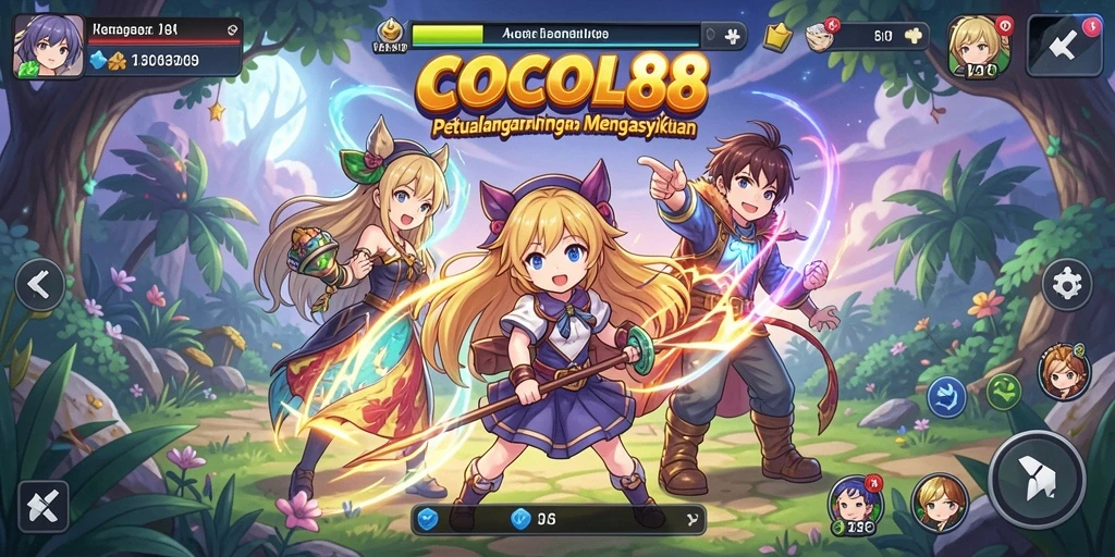 Tampilan gameplay COCOL88 dengan karakter anime yang menarik.