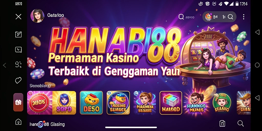 Tampilan gameplay seru di HANABI88, dengan berbagai pilihan permainan Kasino.
