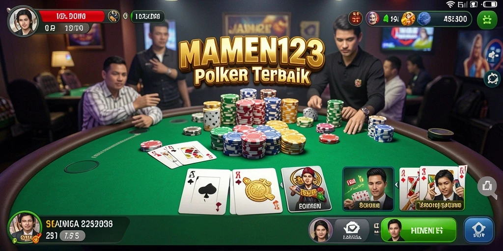 Tampilan menarik dari gameplay Poker MAMEN123 yang seru.