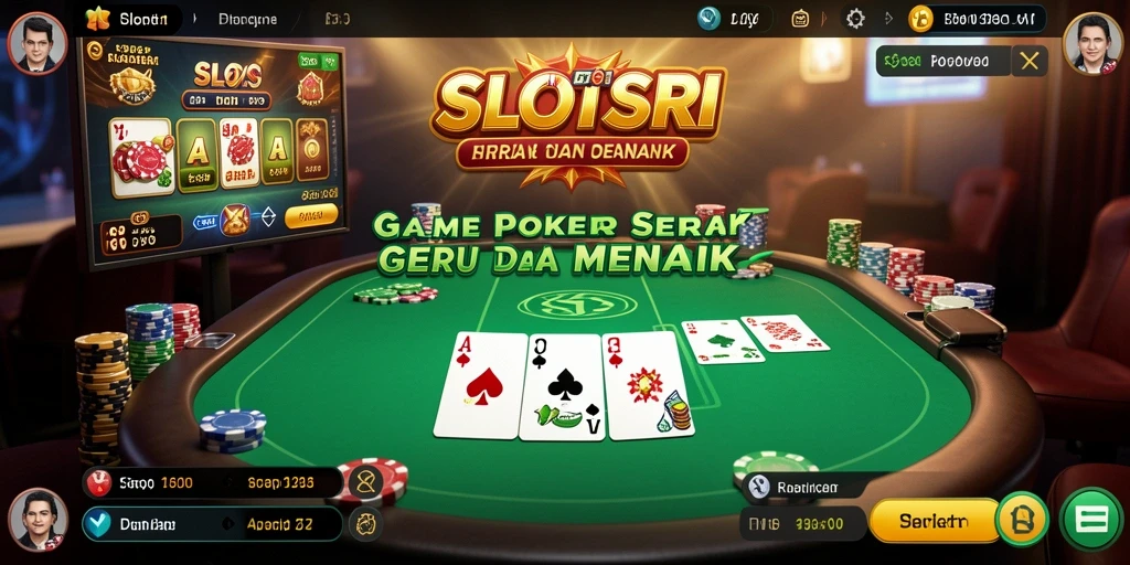 Tampilan gameplay Poker yang seru dalam aplikasi SLOTSRI.