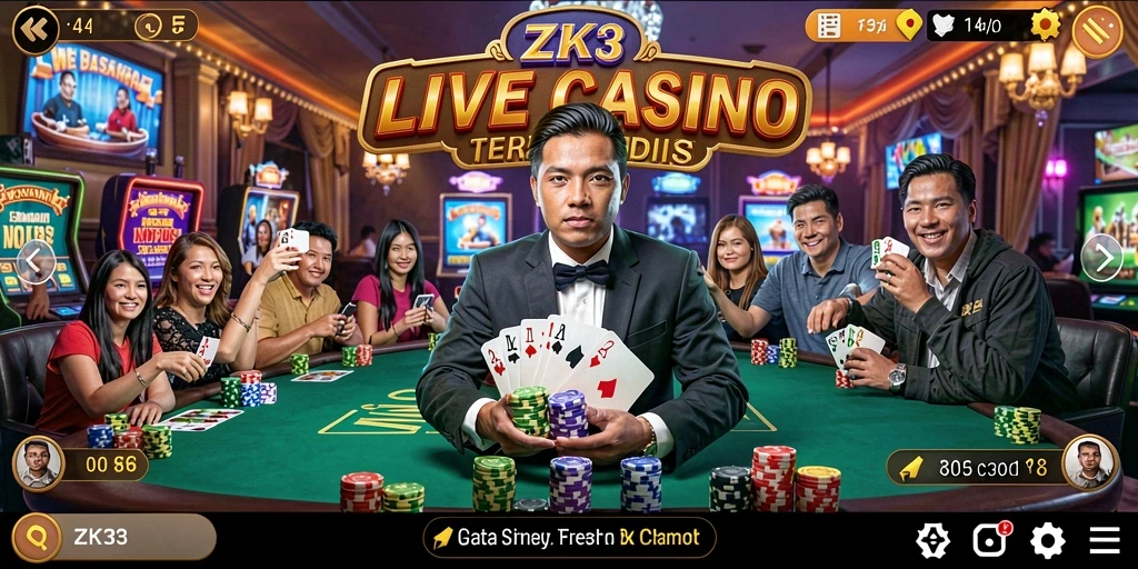 Tampilan gameplay ZK3 yang menarik di Live Casino.