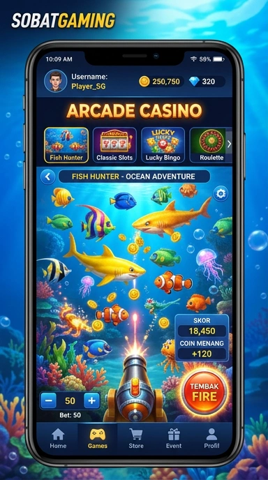 Tampilan antarmuka aplikasi Sobat Gaming yang user-friendly.
